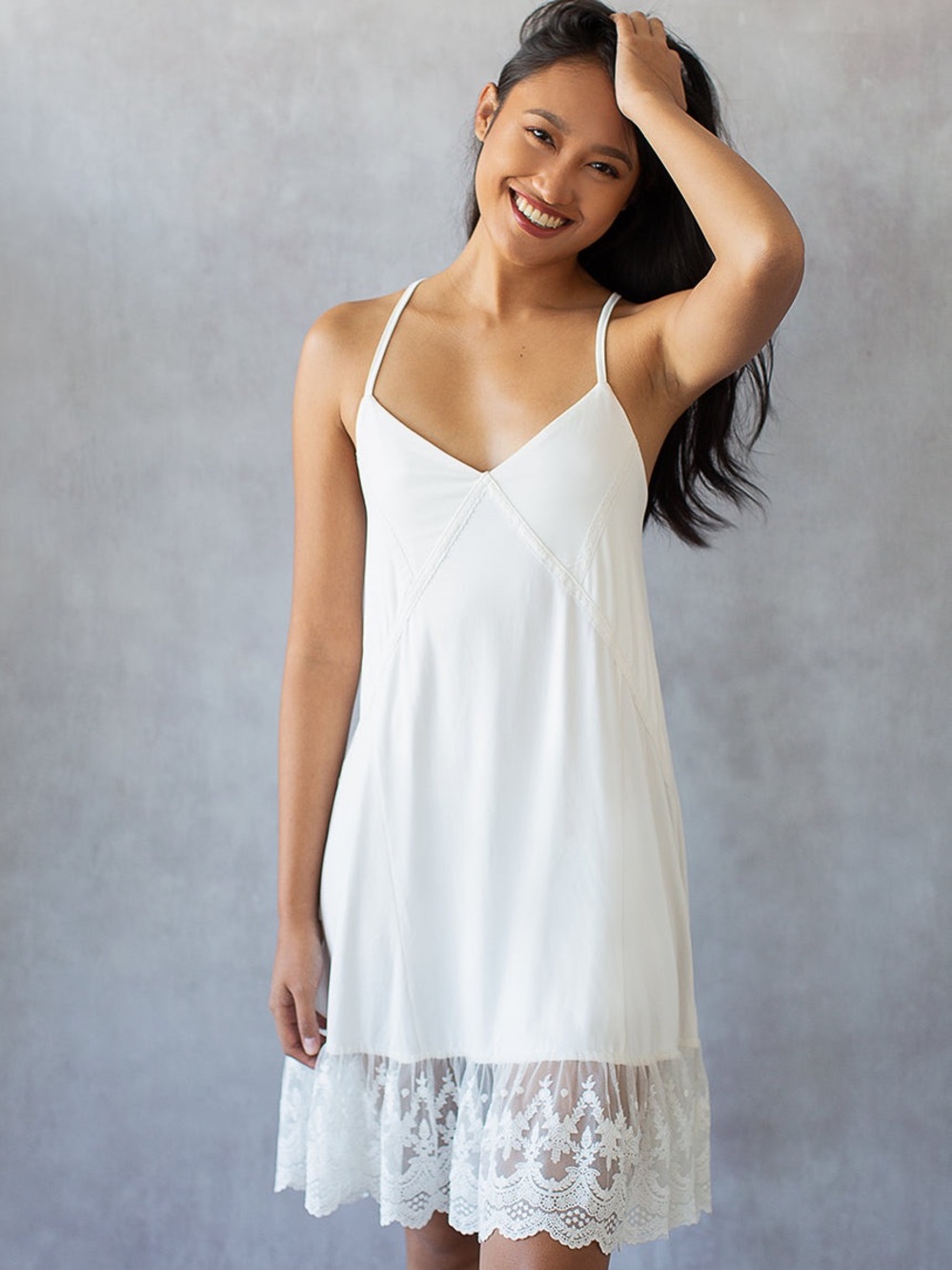 Joyfolie Gabrielle Slip Dress in Cream NWT